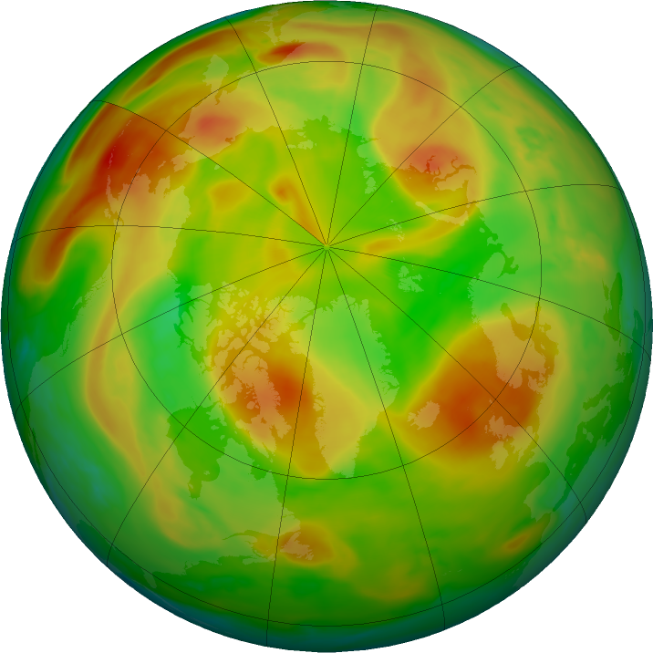 Arctic ozone map for 07 June 2024